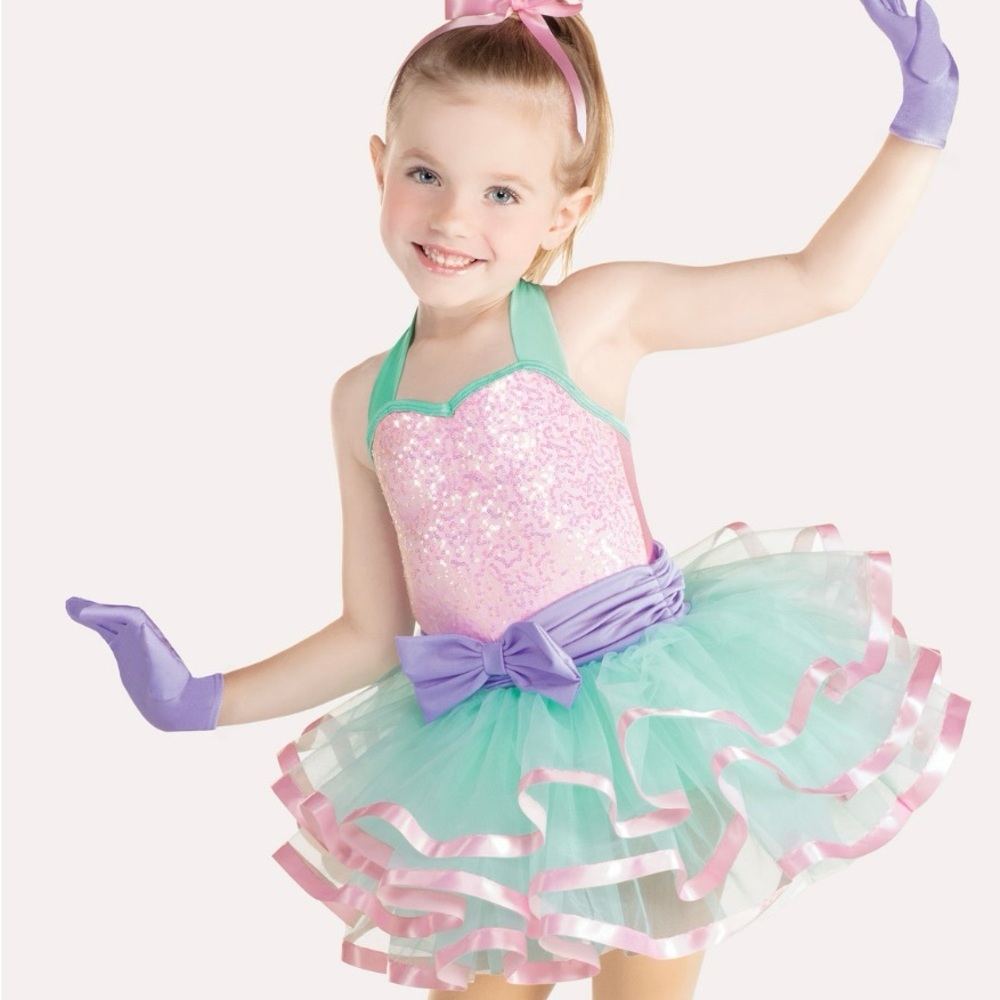 Girls Just Wanna Have Fun Sparkling Pink and Mint Green Tutu Costume